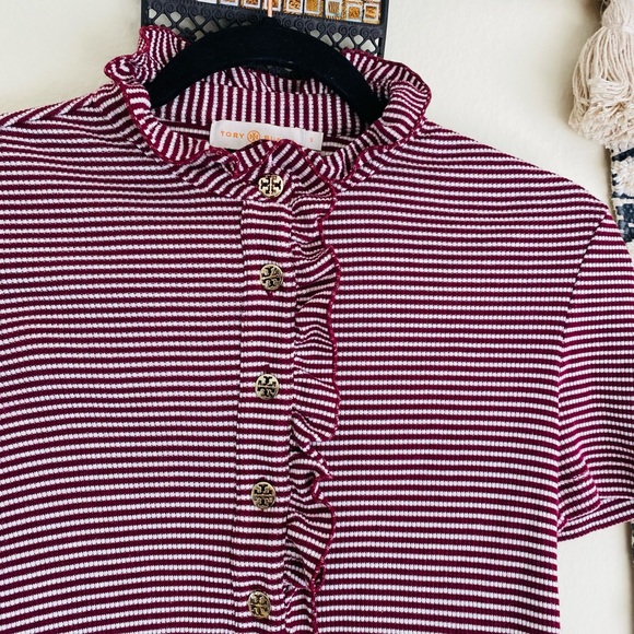 Tory Burch ruffle lidia polo top - Picture 6 of 7
